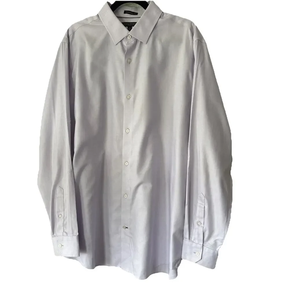 Banana Republic Shirt Mens XL Light Purple Button Up Standard Fit Long Sleeve